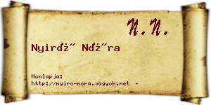 Nyirő Nóra névjegykártya